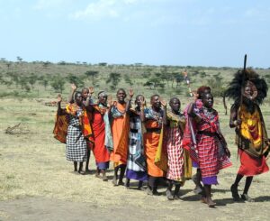 masai natives pose for a photograph at Masai Marak Game Reserve